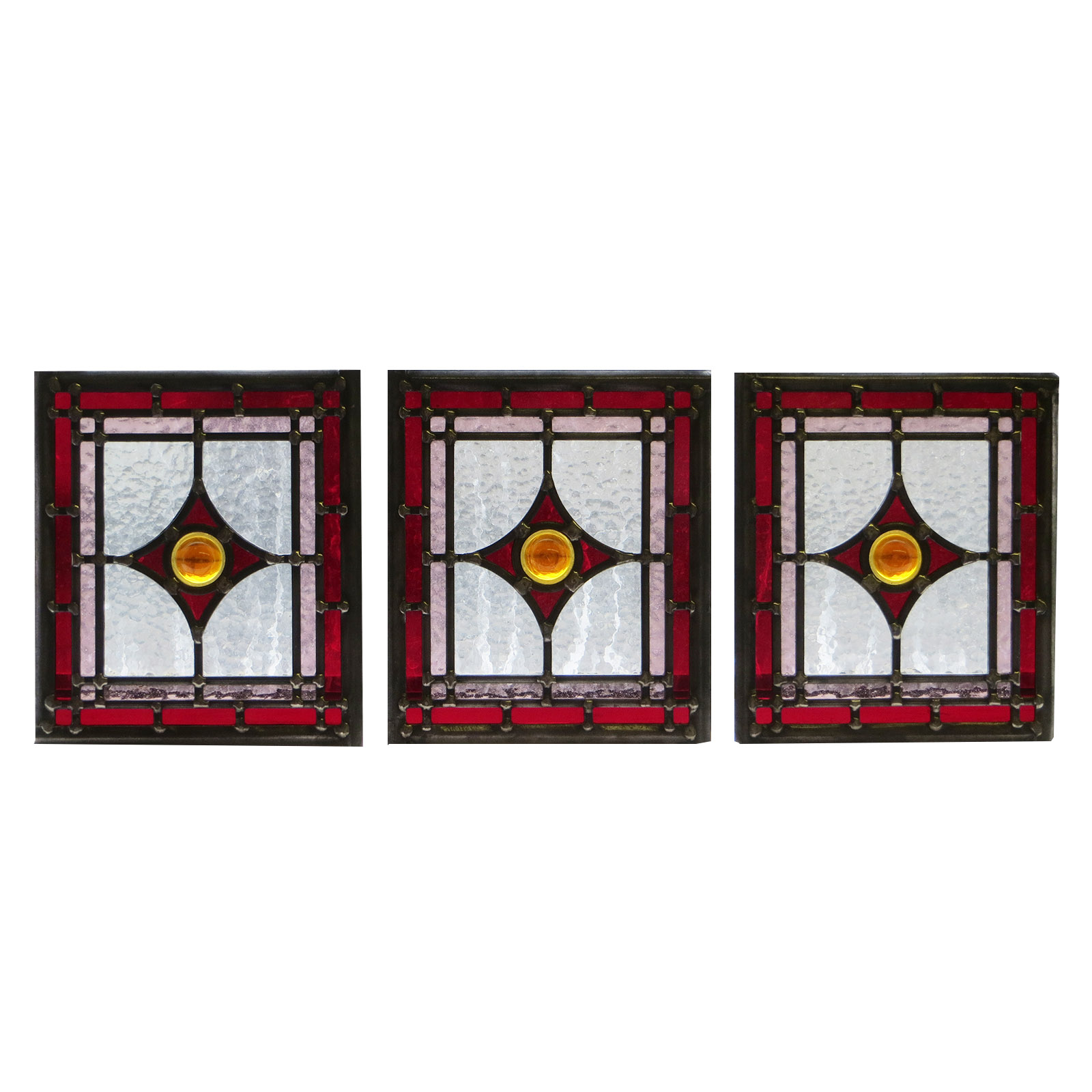 Intricate Art Deco Stained Glass Panels