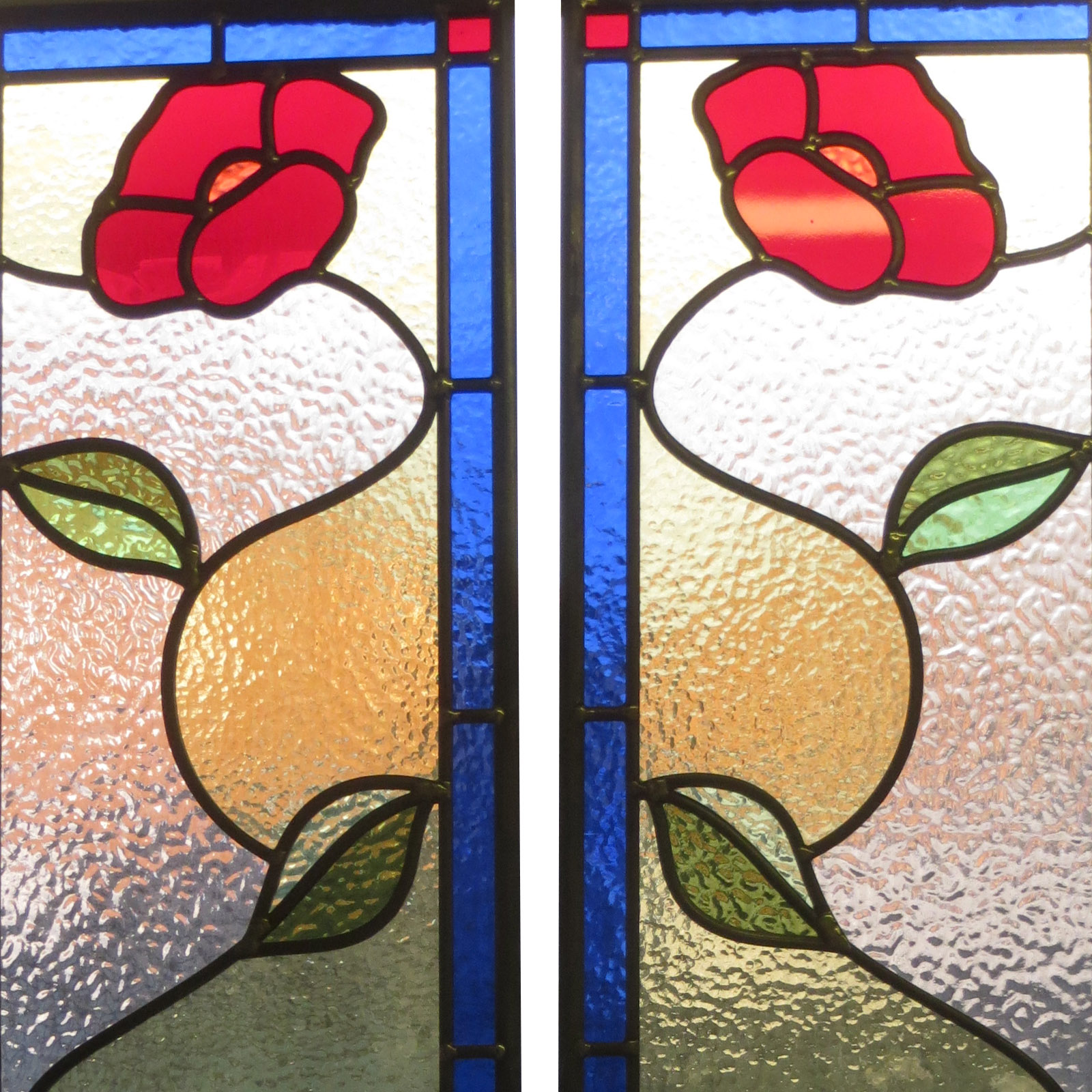 Traditional Simple Stained Glass Panel