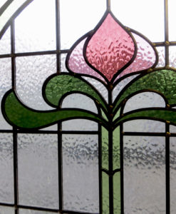 1930s Art Nouveau Stained Glass Panel
