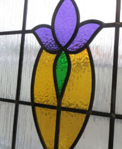 Art Nouveau 1930s Stained Glass Panel