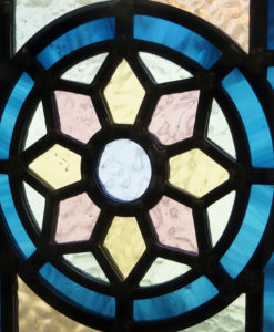 Blue Star Stained Glass Panels