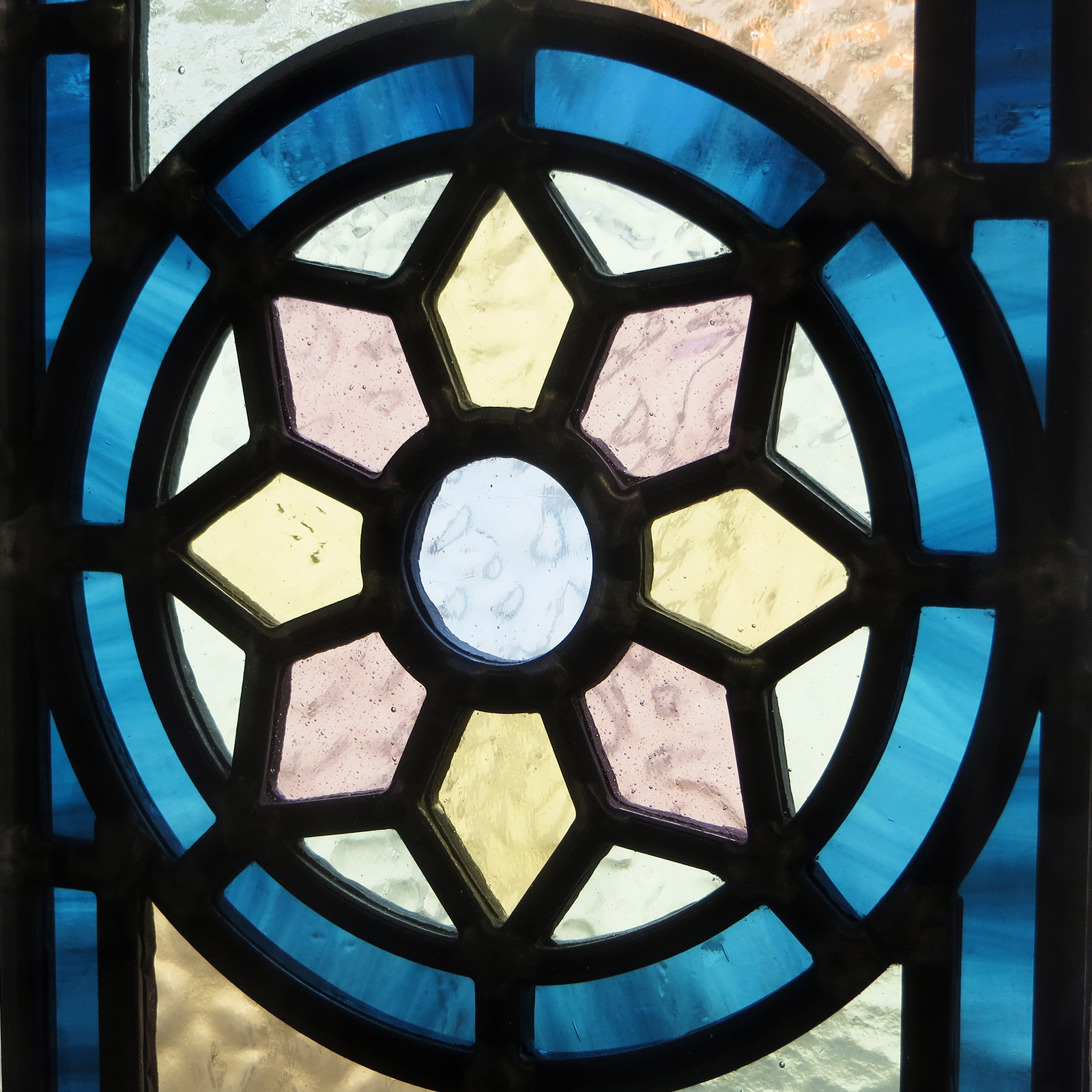 Blue Star Stained Glass Panels