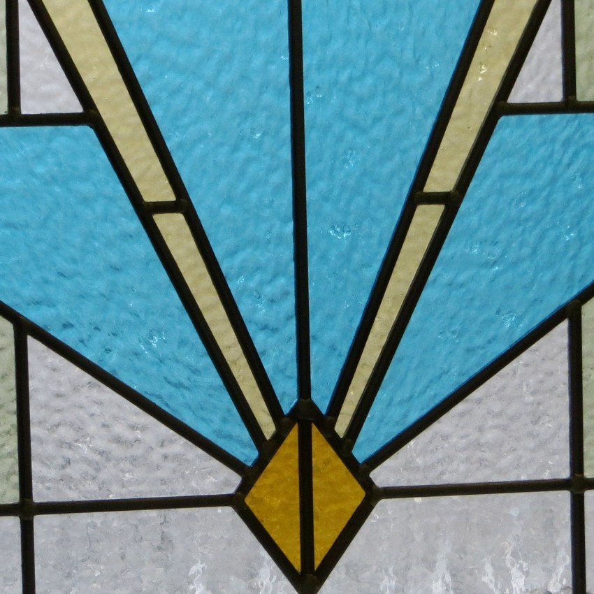 Art Deco Style Stained Glass Panel From Period Home Style