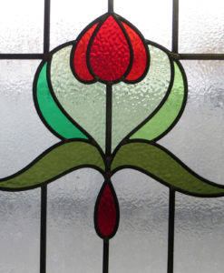 Arched Art Nouveau Stained Glass Panel - From Period Home Style