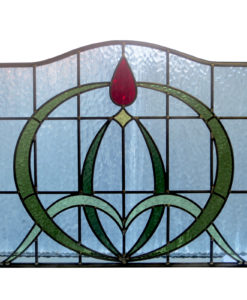 Art Nouveau Arched Stained Glass Panel