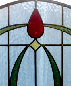 Art Nouveau Arched Stained Glass Panel