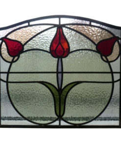 Floral Art Nouveau Stained Glass Panel