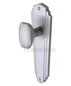 Art Deco Charlston Door Knob On Plate