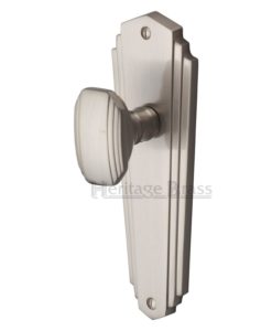 Art Deco Charlston Door Knob On Plate