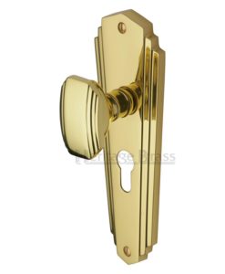 Art Deco Charlston Door Knob On Plate