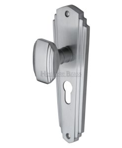 Art Deco Charlston Door Knob On Plate