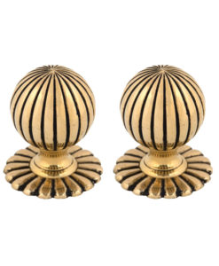 Polished Brass Flower Mortice Knob Set