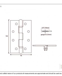 SSS 4'' F/R Ball Bearing Butt Hinge