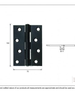 Black 4'' Heavy Duty Butt Hinge