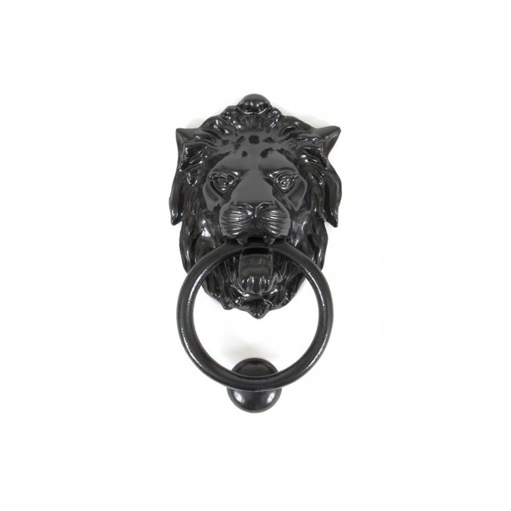 Lions Head Door Knocker (Black) - From Period Home Style
