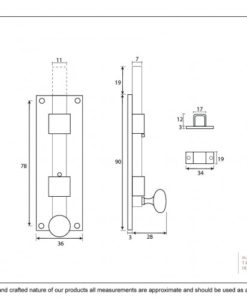 Beeswax Straight Knob Bolt