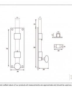 Pewter Straight Knob Bolt
