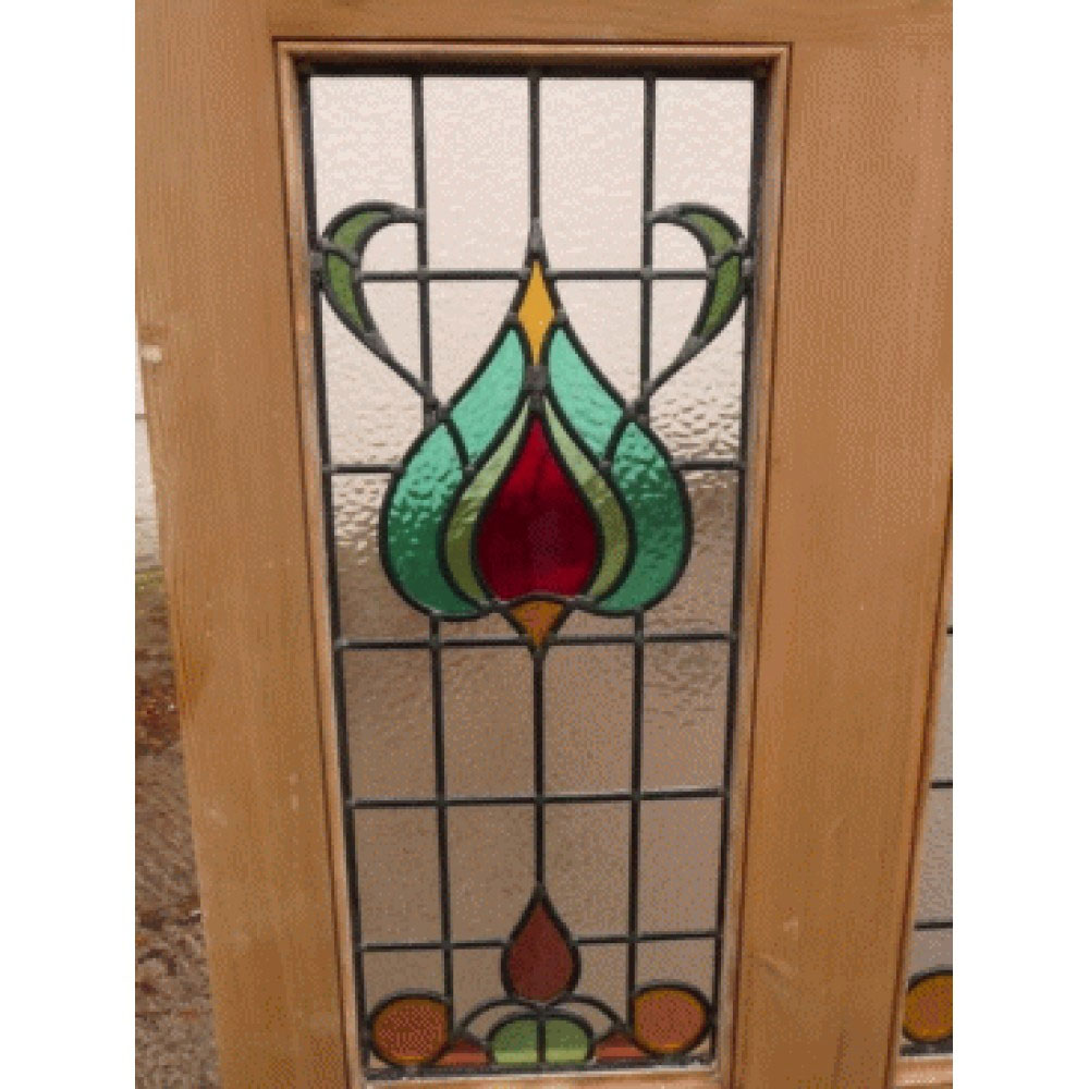 5 Panel Art Nouveau Stained Glass Door - Buy From PHS