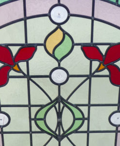 Detailed Art Nouveau Stained Glass Panel