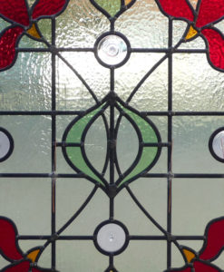 Detailed Art Nouveau Stained Glass Panel