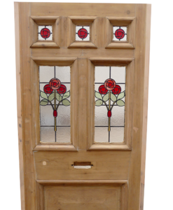 Victorian Mackintosh Rose Stained Glass Panels