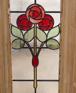 Victorian Mackintosh Rose Stained Glass Panels