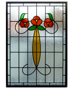 Traditional Floral Nouveau Stained Glass Panel