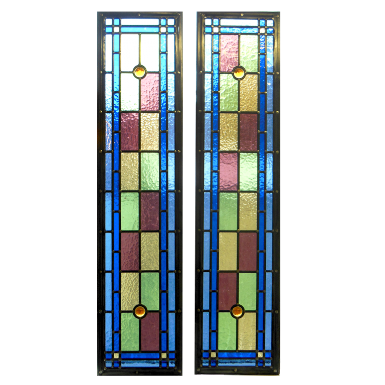 Detailed Edwardian Stained Glass Panels From Period Home Style
