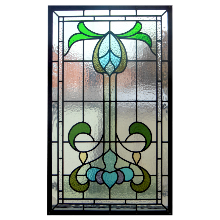 Traditional Nouveau Stained Glass Panel From Period Home Style