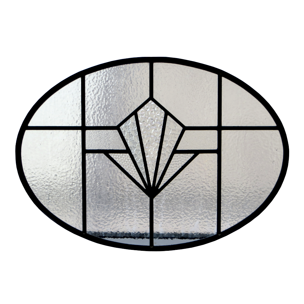 Plain Art Deco Stained Glass Panel