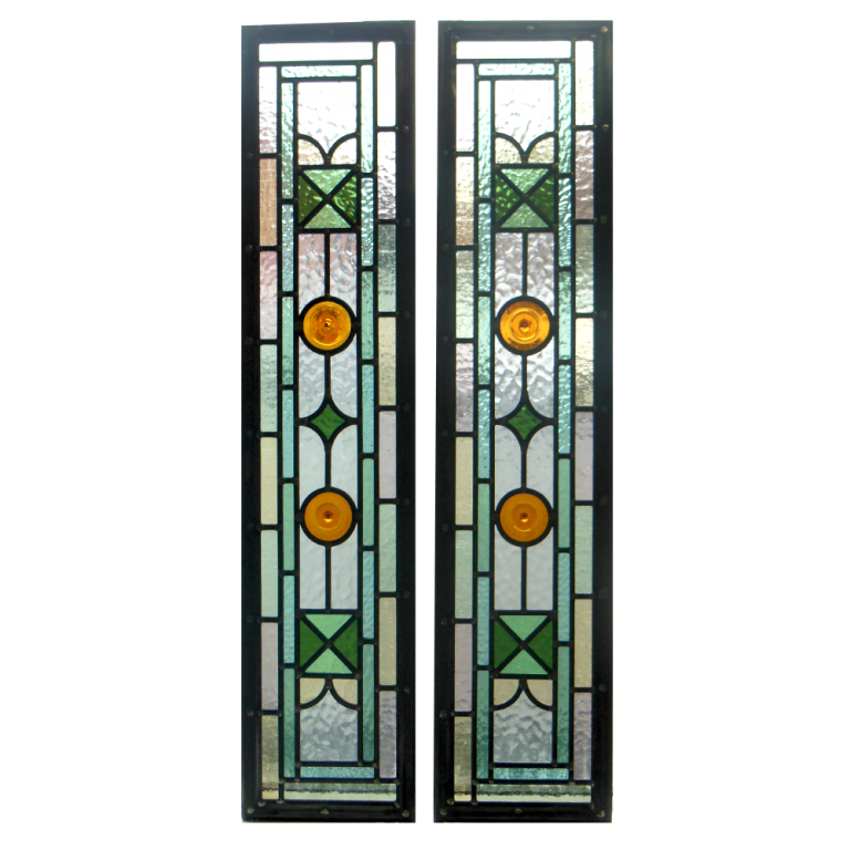 Green Kyle Stained Glass Panels From Period Home Style