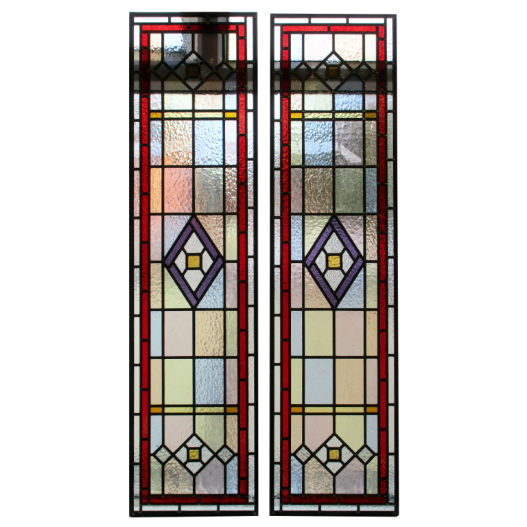 Detailed Victorian Stained Glass Panels From Period Home Style