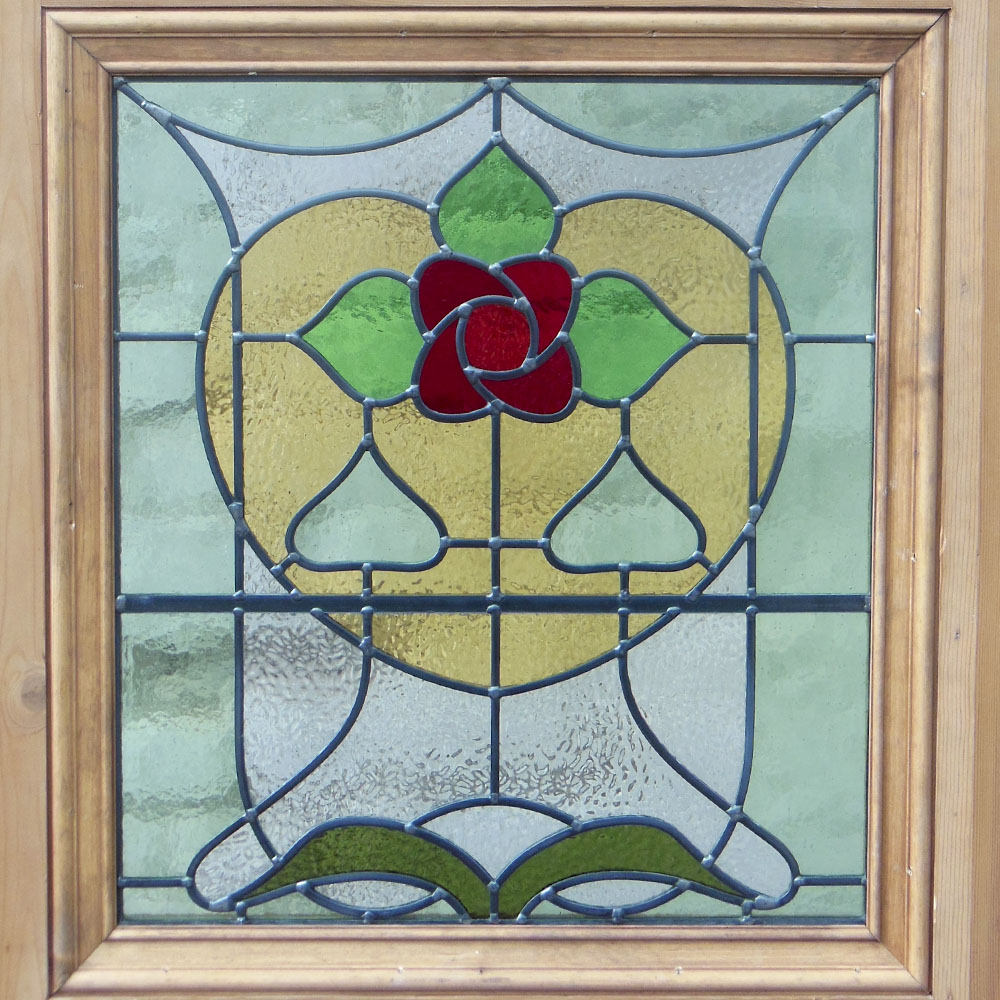 Art Nouveau Style Stained Glass Panel