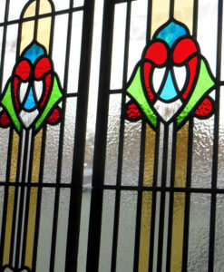 Art Nouveau Torches Stained Glass Panels