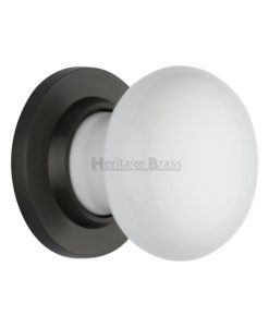 Plain White Porcelain Mortice Knob On Rose