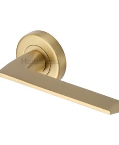 Pyramid Door Handle On Round Rose