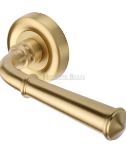 Colonial Door Handle On Round Rose