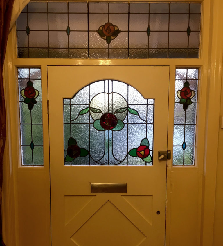 Hardwood Arched Diamond Panel Door (1930s) - Period Home Style