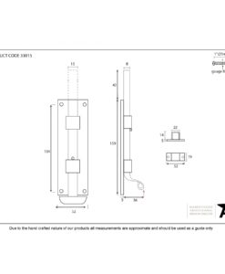 Black Straight Door Bolt 6