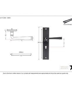 Black Large Avon Lever Lock Set