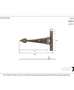 Beeswax Arrow Head T Hinge 6