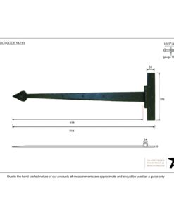 Black Barn Door T Hinge 36