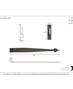 Black Hook & Band Hinge 24