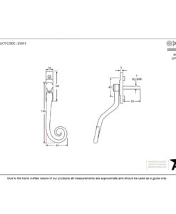 Black Large Monkeytail Espag Handle (RH)