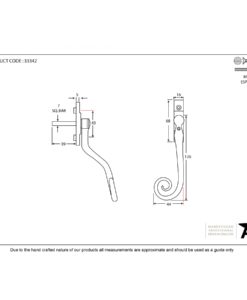 Black Large Monkeytail Espag Handle (LH)