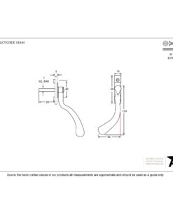 Pewter Patina Large Peardrop Espag Handle (LH)