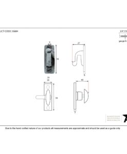 Pewter Cupboard Turn Measurements
