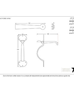 Pewter XL Medium Bean Thumblatch
