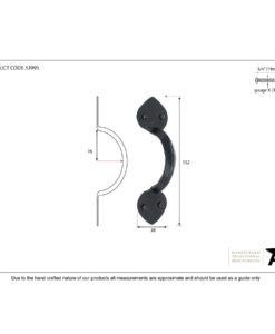 Black 6'' Gothic D Handle