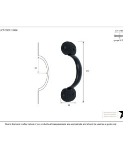 Black 6'' Bean D Handle